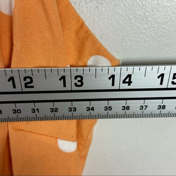 Color Me Courtney Polka Dot Tiered Maxi Dress Orange Size 2 Smocked Bohemian - Picture 11 of 13